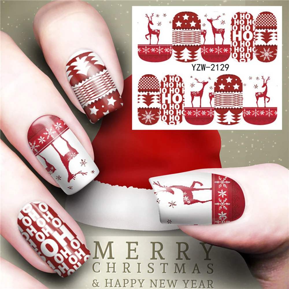 Christmas Nail Stickers Santa Claus Elk Snowman Water Transfer Sliders For Nails Cartoon Winter New Year Manicure
Christmas Nail Stickers Santa Claus Elk Snowman Water Transfer Sliders For Nails Cartoon Winter New Year Manicure