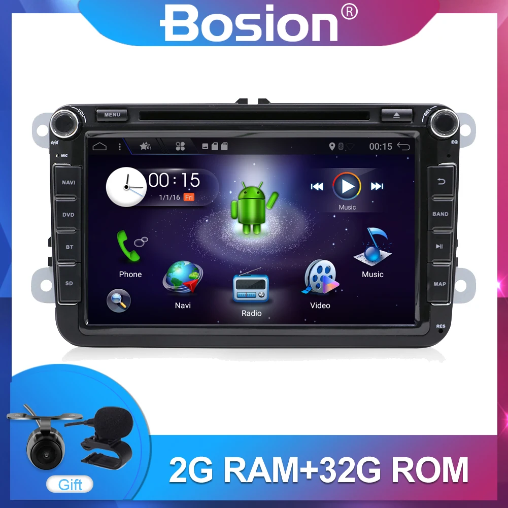 Bosion 2 Din Автомобильный мультимедийный плеер Android 10 авто радио для Skoda/Seat/Volkswagen/VW/Passat