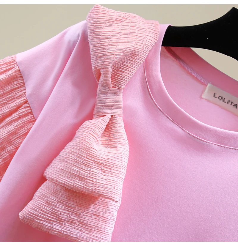2021 Summer Chiffon Stitching Ruffle Women Top Korean Style Loose Round Neck Tee Bow Solid Color Short Sleeve Ladies T-shirt
2021 Summer Chiffon Stitching Ruffle Women Top Korean Style Loose Round Neck Tee Bow Solid Color Short Sleeve Ladies T-shirt