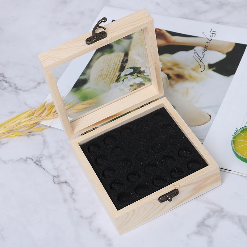 25 Slots Wooden Essential Oil Storage Box Aromatherapy Container Organizer 
25 Slots Wooden Essential Oil Storage Box Aromatherapy Container Organizer