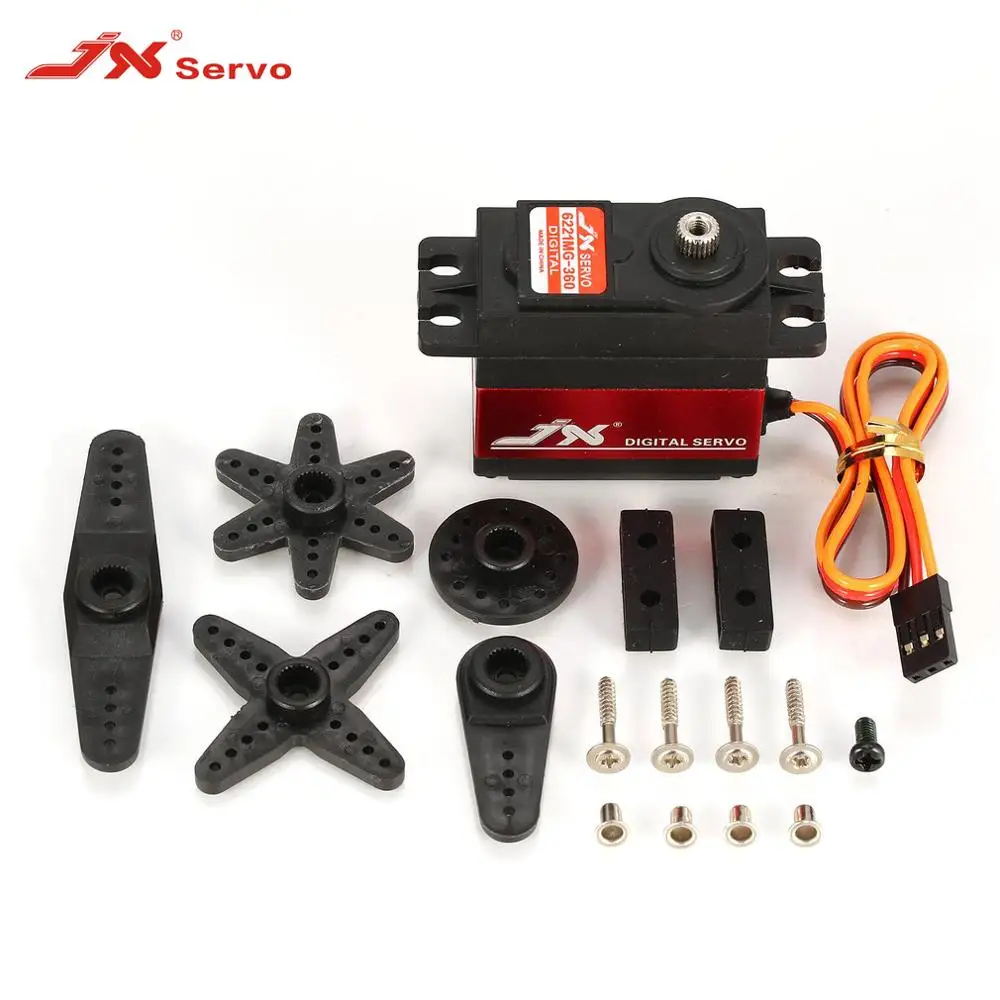 JX PDI-6221MG 20KG Large Torque 360 Degree Digital Servo With Arm 4.8V-6V For 1/10 1/8 RC Car Boat Helicopter Spare Accessories
JX PDI-6221MG 20KG Large Torque 360 Degree Digital Servo With Arm 4.8V-6V For 1/10 1/8 RC Car Boat Helicopter Spare Accessories