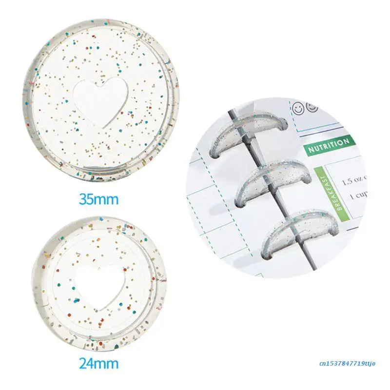 583D 20pcs Glitter Sequin Heart Binder Rings Mushroom Hole Loose Leaf Notebook Binding Plastic Disc Buckle Hoop
583D 20pcs Glitter Sequin Heart Binder Rings Mushroom Hole Loose Leaf Notebook Binding Plastic Disc Buckle Hoop