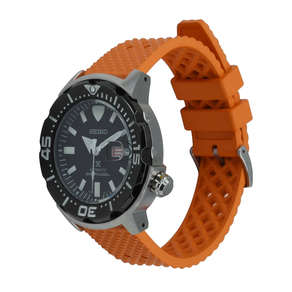 Для Seiko часы 18 мм 20 22 Сотовый тропический фтор резиновый ремешок Спорт Дайвинг