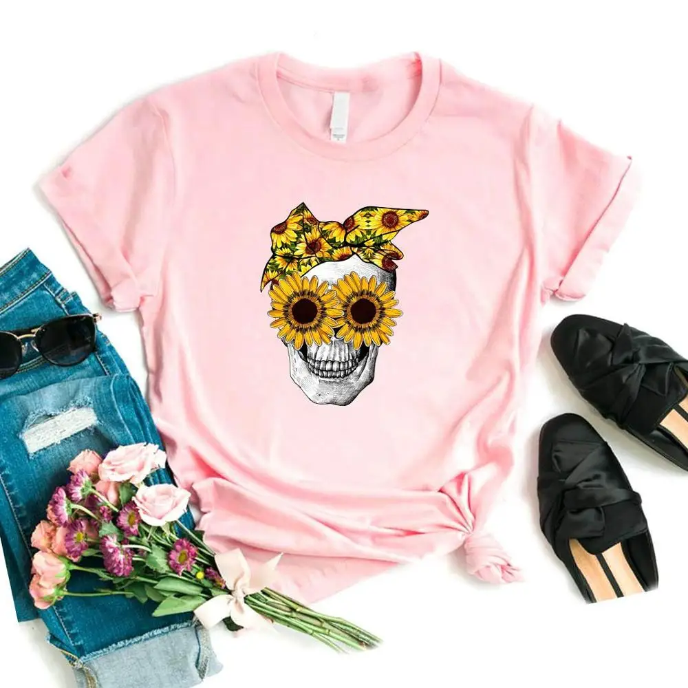 Women T Shirt Skull Sunflower Print Tshirt Women Short Sleeve O Neck Loose T-shirt Ladies Causal Tee Shirt Clothes Tops
Women T Shirt Skull Sunflower Print Tshirt Women Short Sleeve O Neck Loose T-shirt Ladies Causal Tee Shirt Clothes Tops