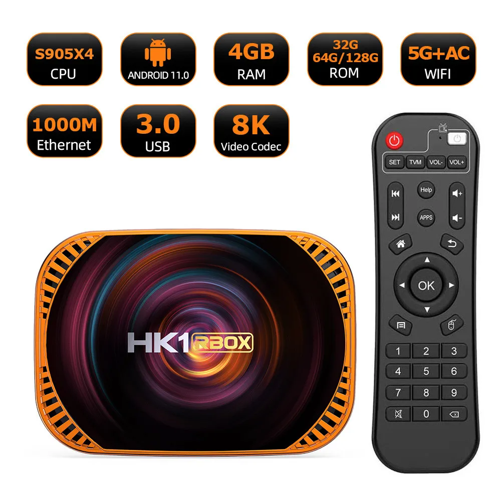Smart Android 11 TV BOX HK1 RBOX X4 4G 128G TVBOX 8K S905X4 Quad Core Video Codec 5G Dual WIFI 1000M LAN Set Top Box
Smart Android 11 TV BOX HK1 RBOX X4 4G 128G TVBOX 8K S905X4 Quad Core Video Codec 5G Dual WIFI 1000M LAN Set Top Box