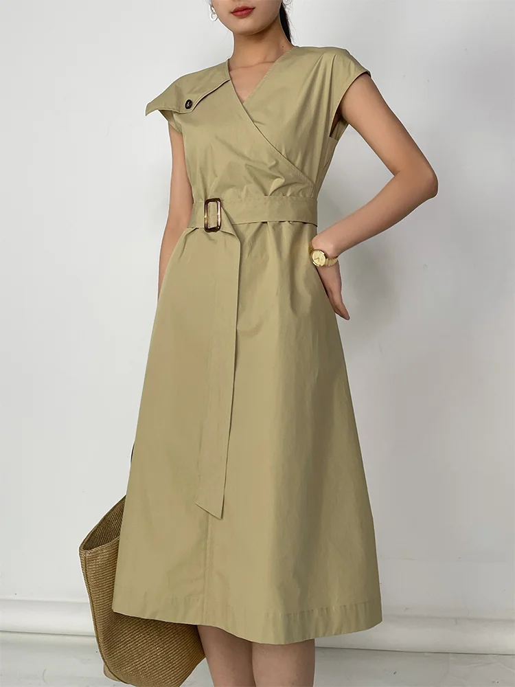 Oeuvrey Summer Loose Literary Woven V-Neck Short Sleeve Straight Shirt Dress with Belt
Oeuvrey Summer Loose Literary Woven V-Neck Short Sleeve Straight Shirt Dress with Belt