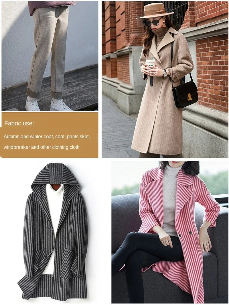 Width 59'' Thickened Milan Striped Fuzzy Fabric By The Half Yard For Overcoat Wide Leg Trousers Material
Width 59'' Thickened Milan Striped Fuzzy Fabric By The Half Yard For Overcoat Wide Leg Trousers Material