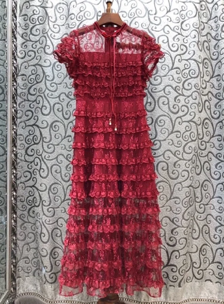 Quality New Top Lace Dress 2021 Summer Party Evening Club Women Beading Bow Deco Short Sleeve Sexy Cascading Ruffle Dress XXL
Quality New Top Lace Dress 2021 Summer Party Evening Club Women Beading Bow Deco Short Sleeve Sexy Cascading Ruffle Dress XXL