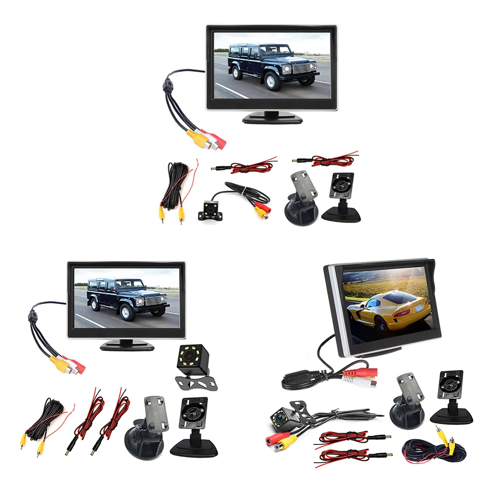 5-дюймовый TFT LCD цифровой дисплей для парковки заднего вида автомобиля, дисплей 16/9 дюйма, 2-полосный видеовход или с камерой заднего вида
5-дюймовый TFT LCD цифровой дисплей для парковки заднего вида автомобиля, дисплей 16/9 дюйма, 2-полосный видеовход или с камерой заднего вида