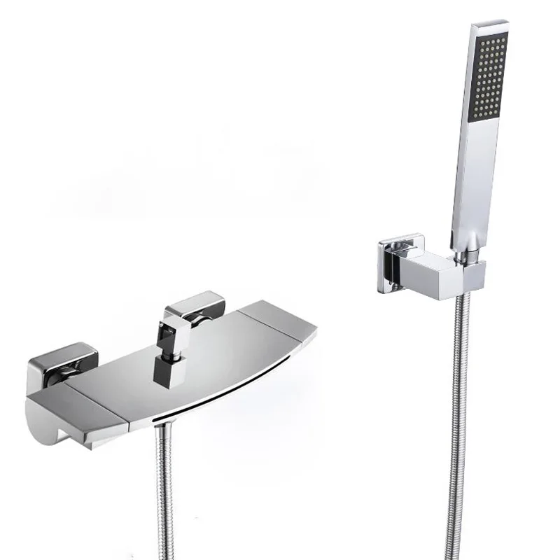 Bathroom Tub Faucet Single Handle Waterfall Spout Mixer Tap with Hand Shower Wall Mounted Bath Faucet Bathtub Faucet Water Mixer
Bathroom Tub Faucet Single Handle Waterfall Spout Mixer Tap with Hand Shower Wall Mounted Bath Faucet Bathtub Faucet Water Mixer