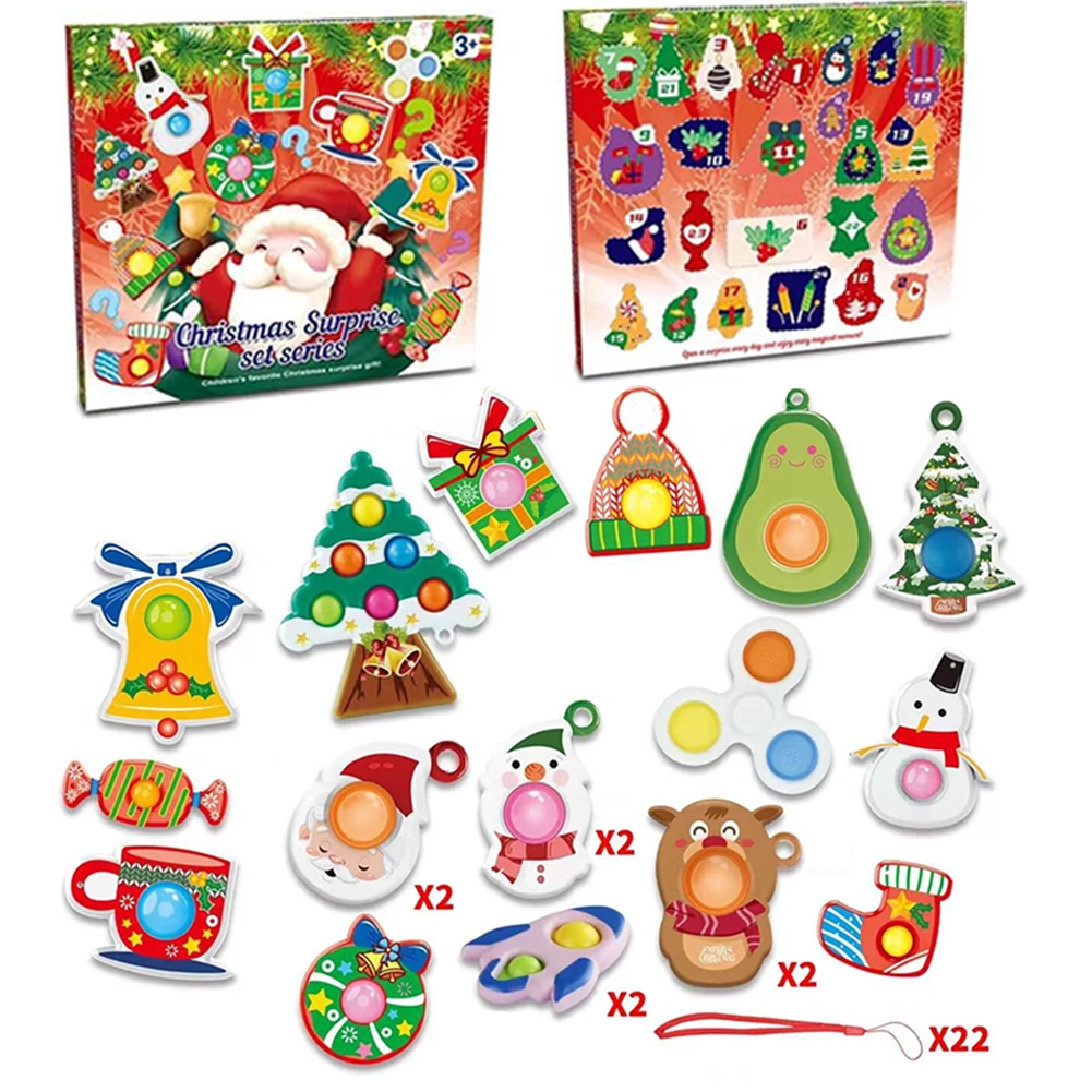 24 Days Christmas Countdown Calendar Push Bubble Autism Toy Pressure Reliever Relaxing Game Fidget Educational Toy
24 Days Christmas Countdown Calendar Push Bubble Autism Toy Pressure Reliever Relaxing Game Fidget Educational Toy