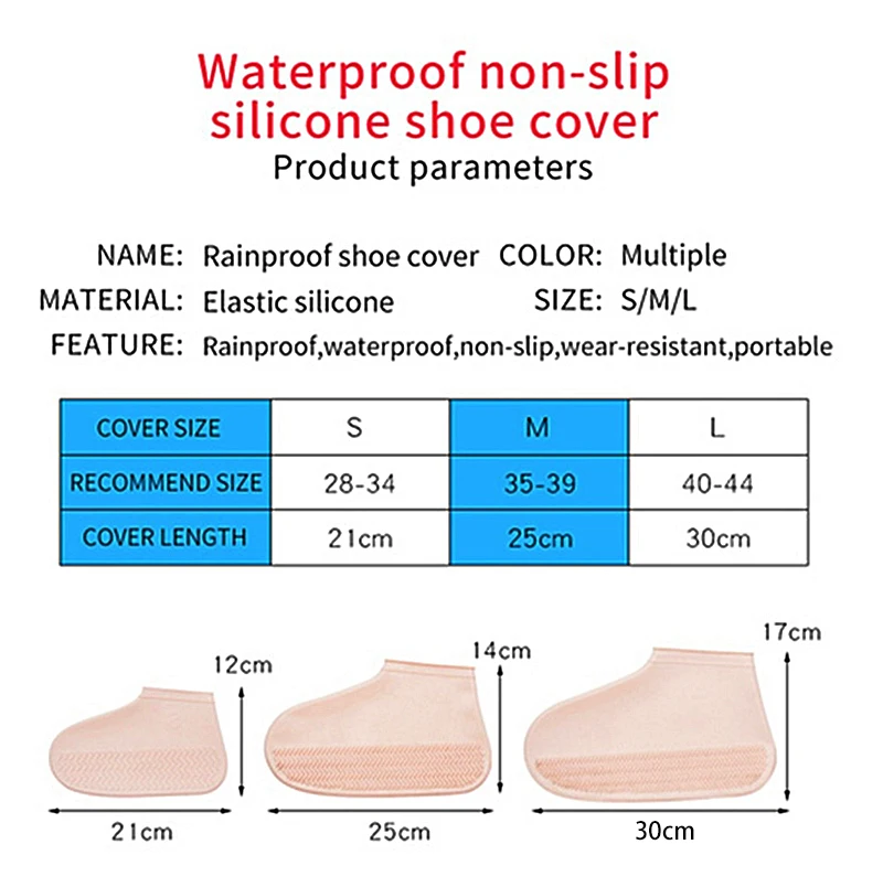 1 pair Reusable Silicone Shoe Covers Waterproof Boots Shoes Protectors Rain Boots for Outdoor Rainy Days
1 pair Reusable Silicone Shoe Covers Waterproof Boots Shoes Protectors Rain Boots for Outdoor Rainy Days