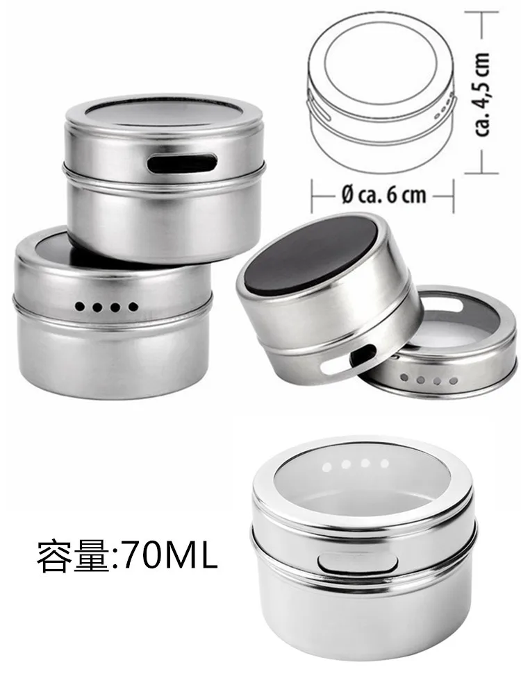 Powder box seasoning box stainless steel seasoning pot set with stickers sealed barbecue and spreading magnet storage box
Powder box seasoning box stainless steel seasoning pot set with stickers sealed barbecue and spreading magnet storage box