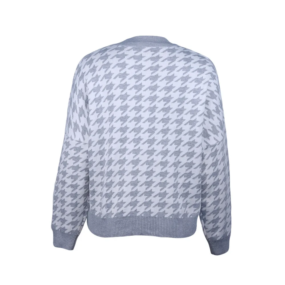 Women geometric khaki knitted sweater women casual Houndstooth lady pullover sweater female Autumn winter retro jumper Tk5
Women geometric khaki knitted sweater women casual Houndstooth lady pullover sweater female Autumn winter retro jumper Tk5