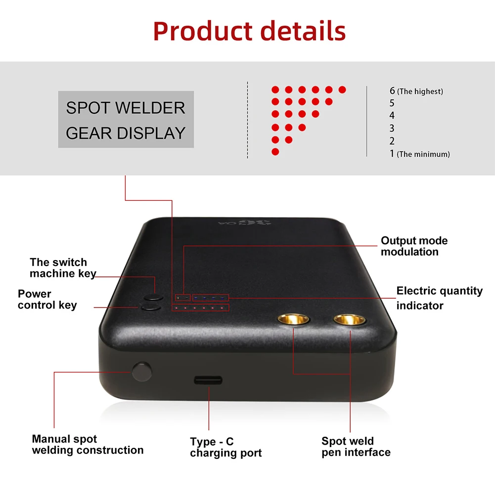 Spot Welder Handheld 6 Gears Adjustable Mini Spot Welding Machine with Quick Release Pens for 18650 Battery Spot Welder Tools
Spot Welder Handheld 6 Gears Adjustable Mini Spot Welding Machine with Quick Release Pens for 18650 Battery Spot Welder Tools