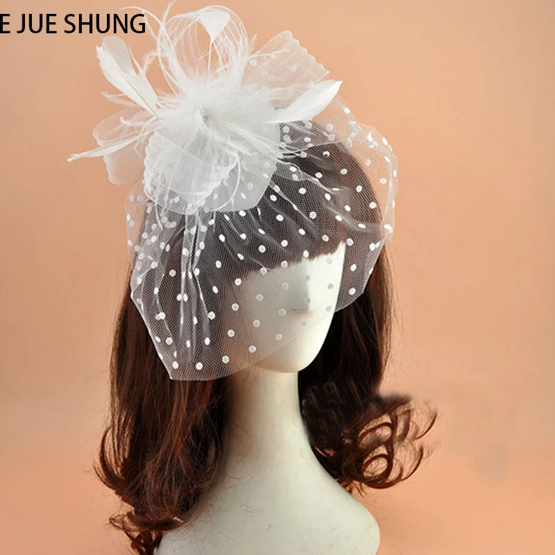 E JUE SHUNG White Black Red Birdcage Net Wedding Hats Bridal Fascinator Face Veils Feathers Hairpin Wedding Acessories
E JUE SHUNG White Black Red Birdcage Net Wedding Hats Bridal Fascinator Face Veils Feathers Hairpin Wedding Acessories