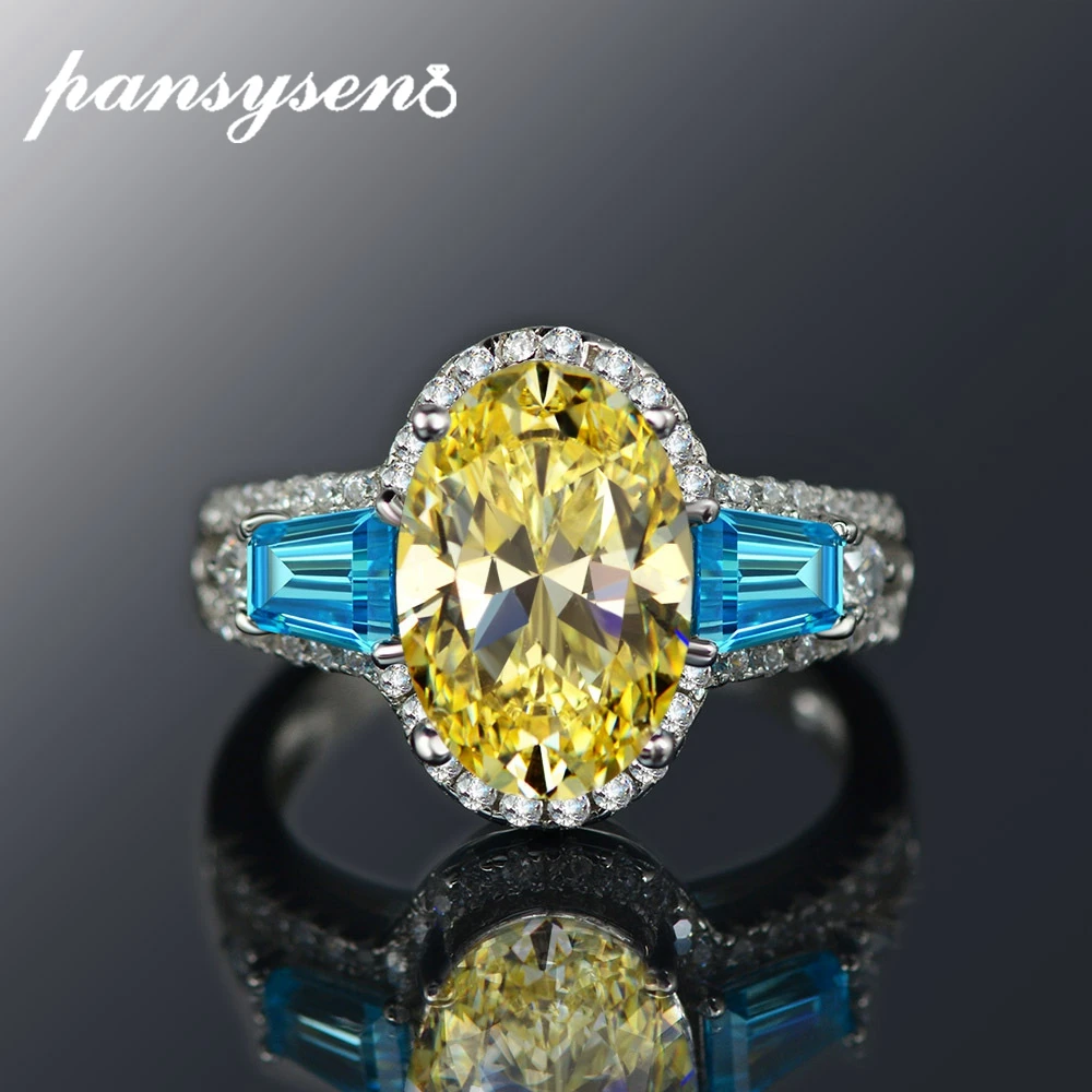 PANSYSEN 100% 925 Sterling Silver Oval Cut Citrine Sapphire Diamond Rings for Women Luxury Cocktail Ring Wholesale Fine Jewelry
PANSYSEN 100% 925 Sterling Silver Oval Cut Citrine Sapphire Diamond Rings for Women Luxury Cocktail Ring Wholesale Fine Jewelry