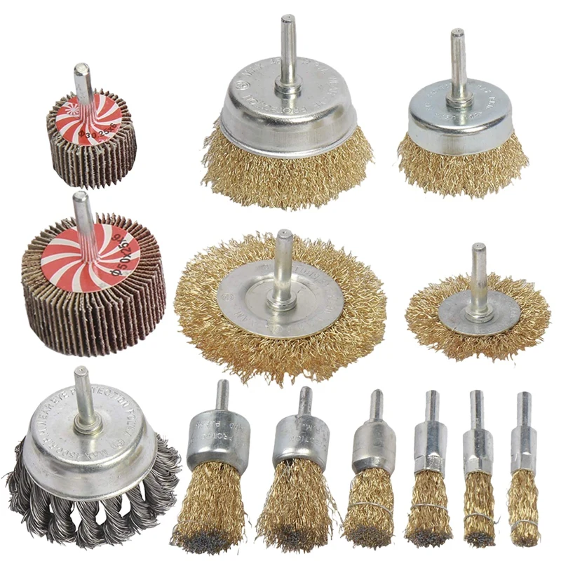 13Pcs Steel Twist Knot Wire Wheel Brush Set for Drill Crimped Cup with 1/4-Inch Shank for Rust Removal
13Pcs Steel Twist Knot Wire Wheel Brush Set for Drill Crimped Cup with 1/4-Inch Shank for Rust Removal