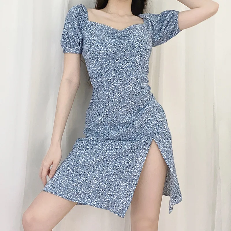 Women Summer Dress 2020 New Arrivals Sexy Short Puff Sleeve Square Collar Print Floral Pleated Split Sexy Party Dresses Vestidos 
Women Summer Dress 2020 New Arrivals Sexy Short Puff Sleeve Square Collar Print Floral Pleated Split Sexy Party Dresses Vestidos