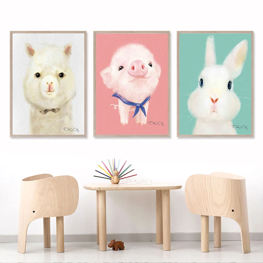 Cartoon Llama Bunny Pig Animal Figure Wall Art Canvas Painting Nordic Posters And Prints Wall Pictures Kids Room Nursery Decor
Cartoon Llama Bunny Pig Animal Figure Wall Art Canvas Painting Nordic Posters And Prints Wall Pictures Kids Room Nursery Decor