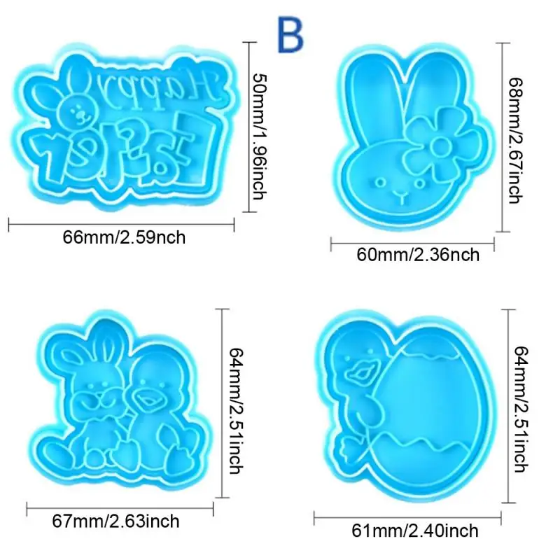 4Pc / Set Easter Egg Rabbit Chick Butterfly Plastic Plunger Fondant Cookie Cutter Set Mold Biscuit Decor Baking Tools Set
4Pc / Set Easter Egg Rabbit Chick Butterfly Plastic Plunger Fondant Cookie Cutter Set Mold Biscuit Decor Baking Tools Set