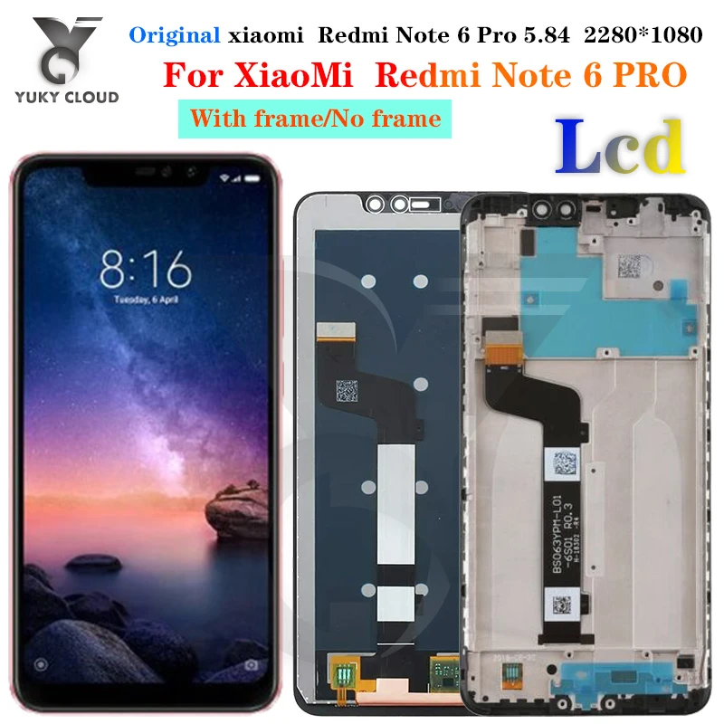 ЖК-дисплей и рамка в сборе для Xiaomi Redmi Note 6 Pro, сменный сенсорный экран для Redmi Note 6 Pro
ЖК-дисплей и рамка в сборе для Xiaomi Redmi Note 6 Pro, сменный сенсорный экран для Redmi Note 6 Pro