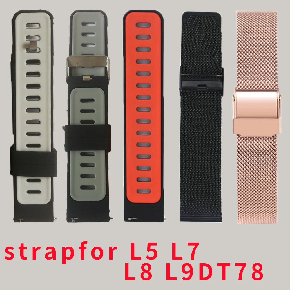 

22mm silicone strap metal strap lether strap for DT78 L5 L8 L7 L9 L15 L16 L17 smartwatch free shipping