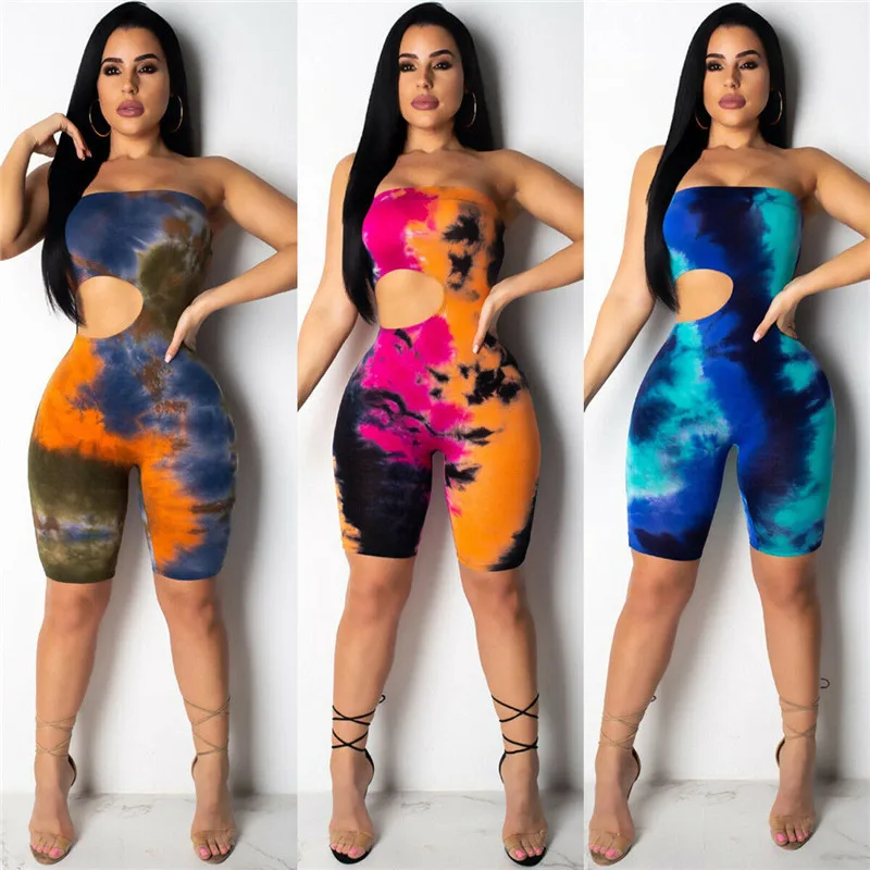 Sexy Ladies Strapless Off Shoulder Jumpsuit Women Tie Dyeing Rompers Waist Hollow Out Jumpsuits Rompers Summer Colorful Bodysuit
Sexy Ladies Strapless Off Shoulder Jumpsuit Women Tie Dyeing Rompers Waist Hollow Out Jumpsuits Rompers Summer Colorful Bodysuit
