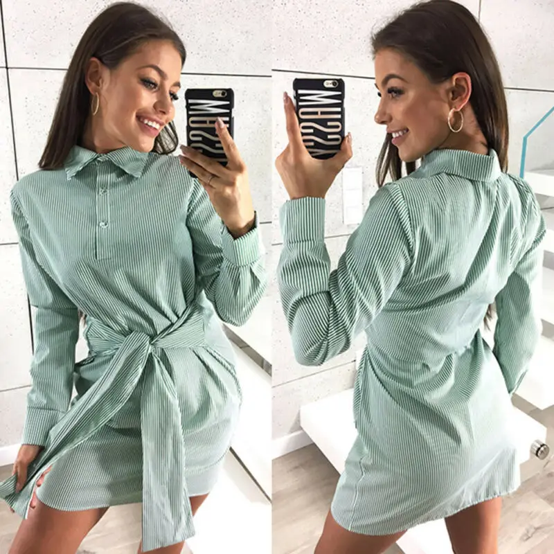 Goocheer Fashion New Striped mini dress Women office lady pleated blouse shirt dress Autumn high waist slim elegant short dress
Goocheer Fashion New Striped mini dress Women office lady pleated blouse shirt dress Autumn high waist slim elegant short dress