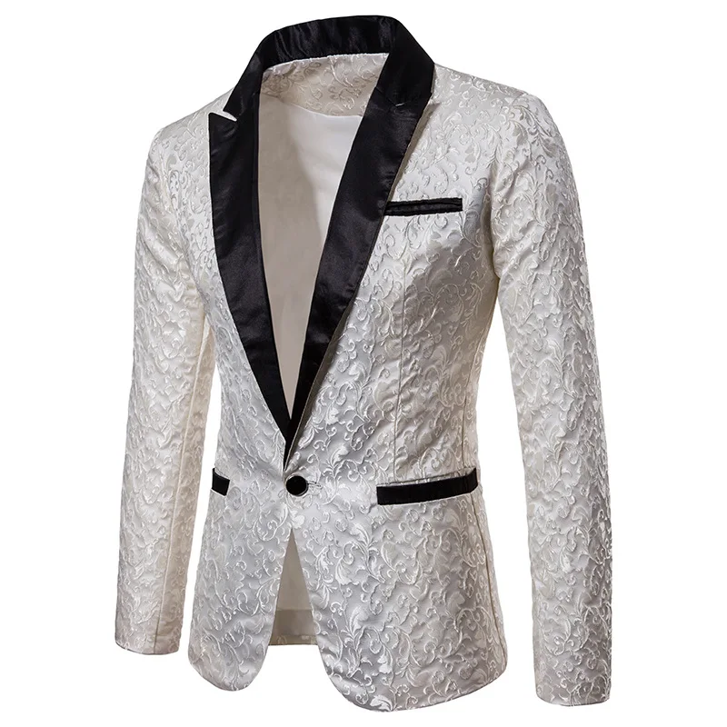 Gold Jacquard Floral Blazer Men 2019 Autumn New Slim Fit Single Button Suit Jacket Men Wedding Party Stage Singer Costume Homme
Gold Jacquard Floral Blazer Men 2019 Autumn New Slim Fit Single Button Suit Jacket Men Wedding Party Stage Singer Costume Homme