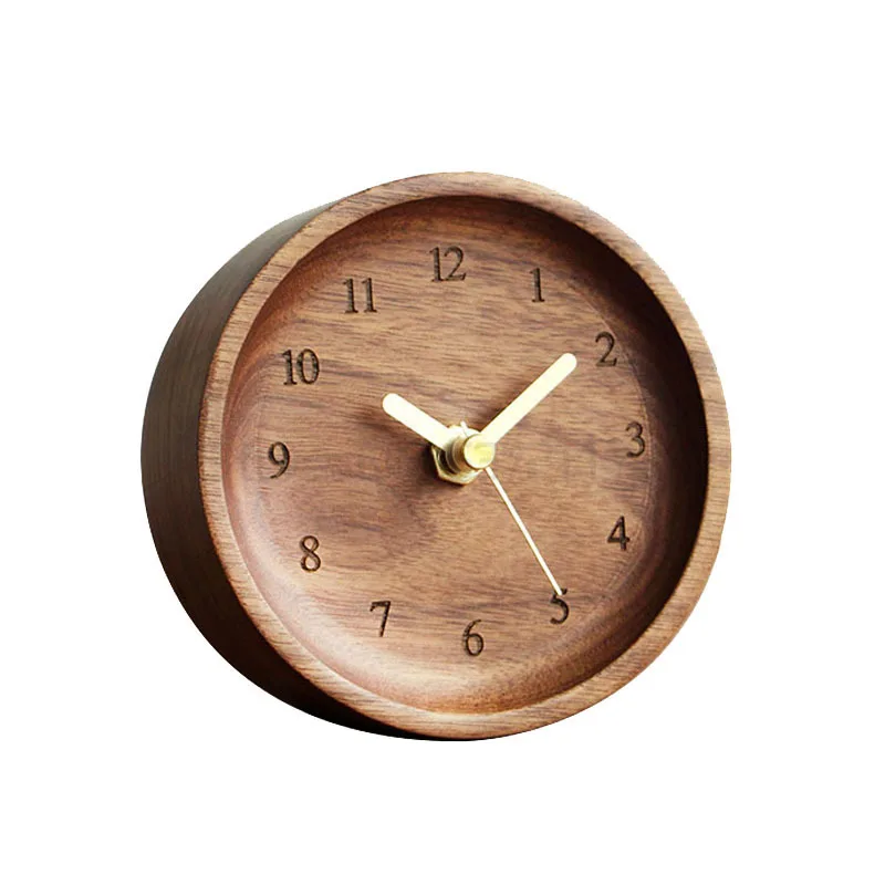 Wooden round hour clock silent clock black walnut desk clock health small table clock
Wooden round hour clock silent clock black walnut desk clock health small table clock