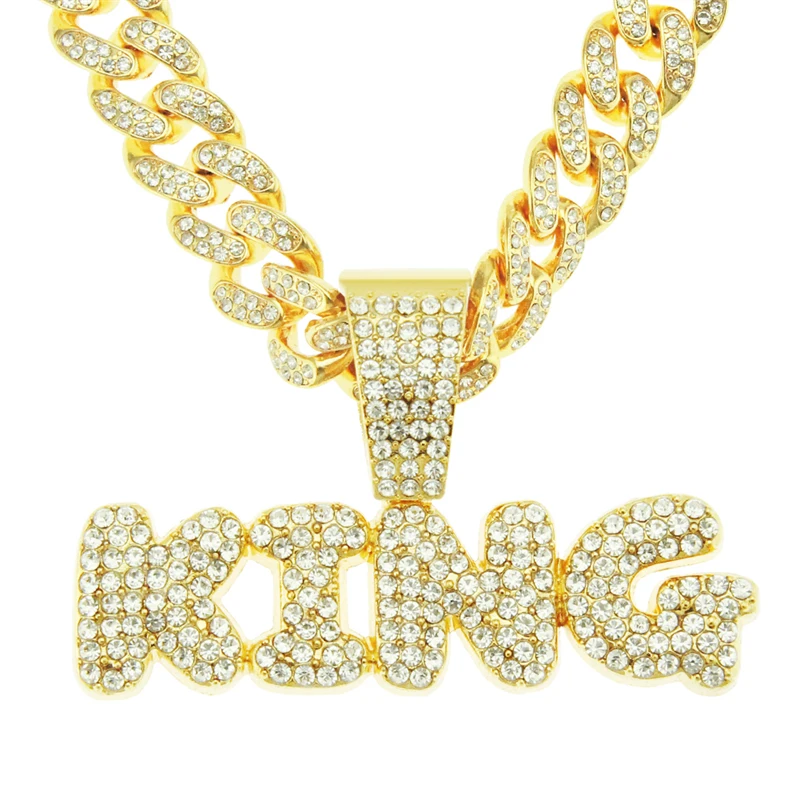 WeSparking Iced Out Cuban Chain Hip Hop Necklace Street Wear Diamond Letter Bling King Pendant For Unisex Free Shipping Items
WeSparking Iced Out Cuban Chain Hip Hop Necklace Street Wear Diamond Letter Bling King Pendant For Unisex Free Shipping Items