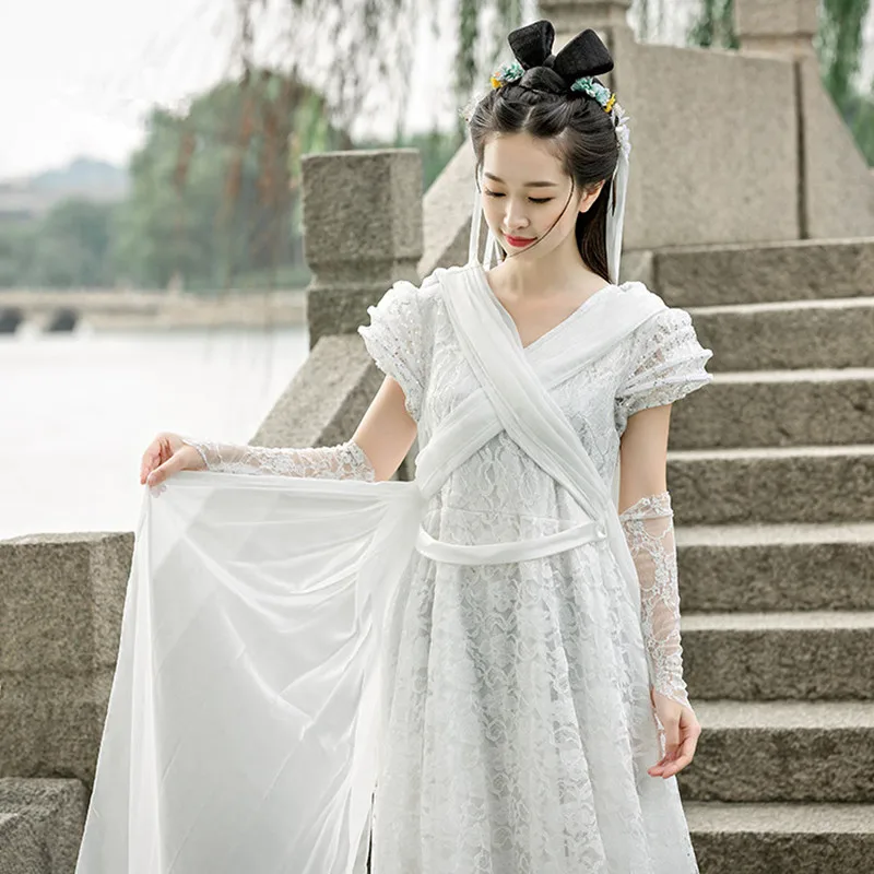 Белое китайское платье ханьфу, костюм для косплея для женщин, традиционная элегантная одежда для принцессы, длинное сказочное платье
Белое китайское платье ханьфу, костюм для косплея для женщин, традиционная элегантная одежда для принцессы, длинное сказочное платье