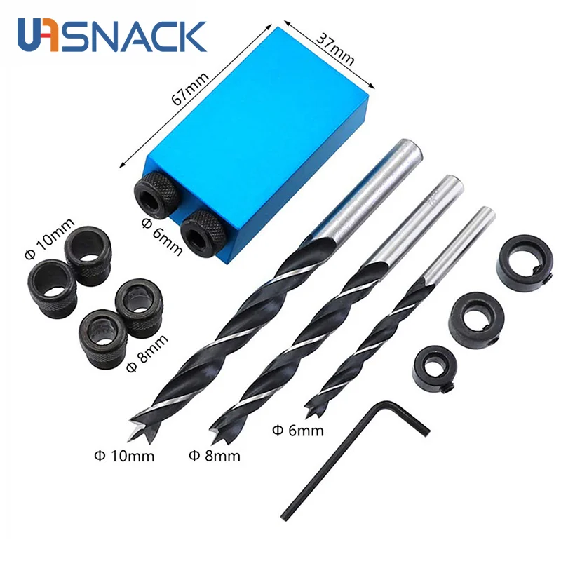 15 Degree Oblique Hole Locator Angle Drilling Locator Aluminium Woodworking Drill Bits Jig Clamp Kit Guide Wood Hand Tools Set
15 Degree Oblique Hole Locator Angle Drilling Locator Aluminium Woodworking Drill Bits Jig Clamp Kit Guide Wood Hand Tools Set