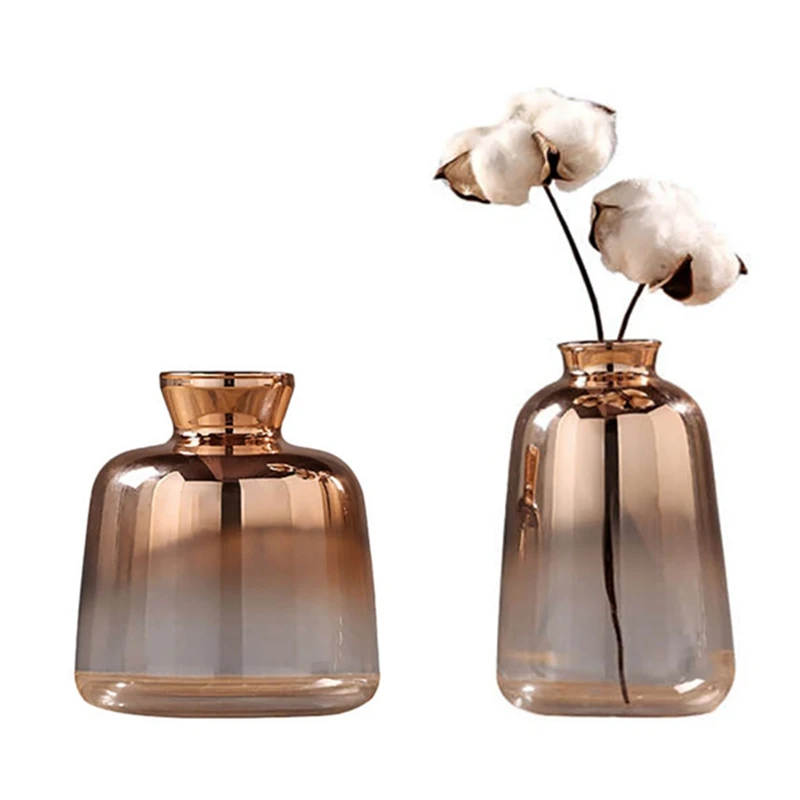 2 Pack Glass Vase Nordic Electroplated Gold Vase Glass Flower Vases for Home Decor Dried Flower Bottle Bar Decoration
2 Pack Glass Vase Nordic Electroplated Gold Vase Glass Flower Vases for Home Decor Dried Flower Bottle Bar Decoration