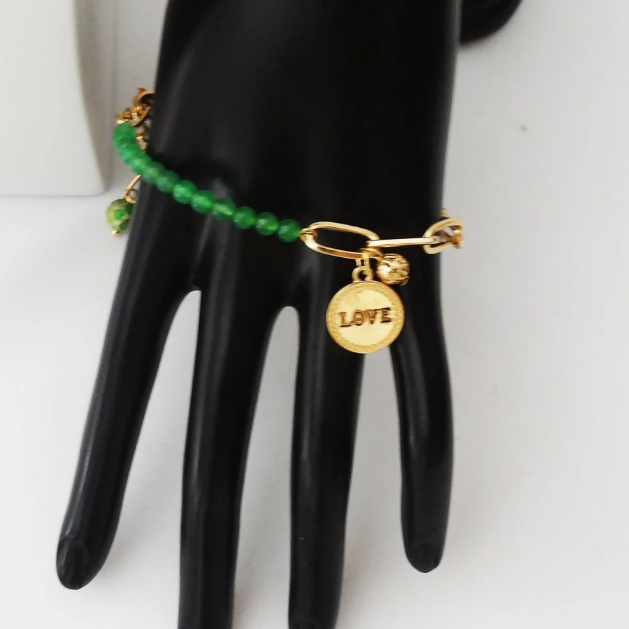 Dainty Green Bead Chocker Necklace Jewelry Set with Chain Bracelets with Medallion Two-Layer Necklace
Dainty Green Bead Chocker Necklace Jewelry Set with Chain Bracelets with Medallion Two-Layer Necklace