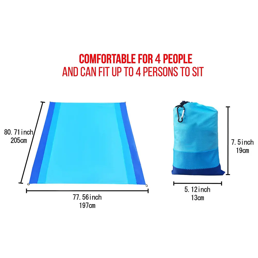 2x2.1m Waterproof Pocket Beach Blanket Folding Camping Mat Mattress Portable Lightweight Mat Outdoor Picnic Mat Sand Beach Mat
2x2.1m Waterproof Pocket Beach Blanket Folding Camping Mat Mattress Portable Lightweight Mat Outdoor Picnic Mat Sand Beach Mat