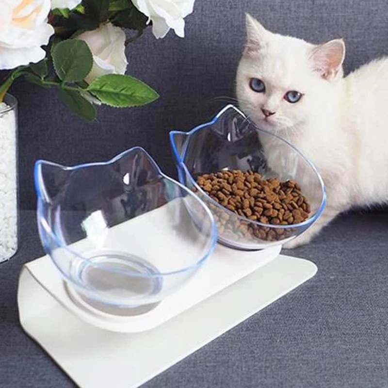 

Non-slip Кошачьи миски с двумя чашами с рельефными стенд Еда и поилки для собак для кошек кормушки для собак кошачья миска для домашних животных