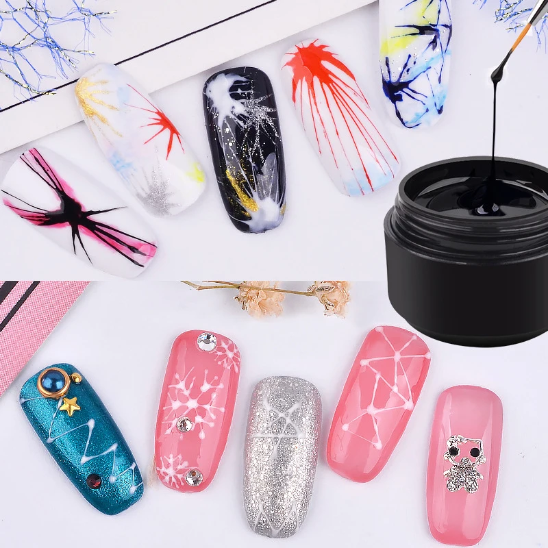 5ml Brushed Gel Nail Polish Spider Web Varnish Painting Lining DIY Design Black and White Lacquer Silk UV Glue Nail Art
5ml Brushed Gel Nail Polish Spider Web Varnish Painting Lining DIY Design Black and White Lacquer Silk UV Glue Nail Art