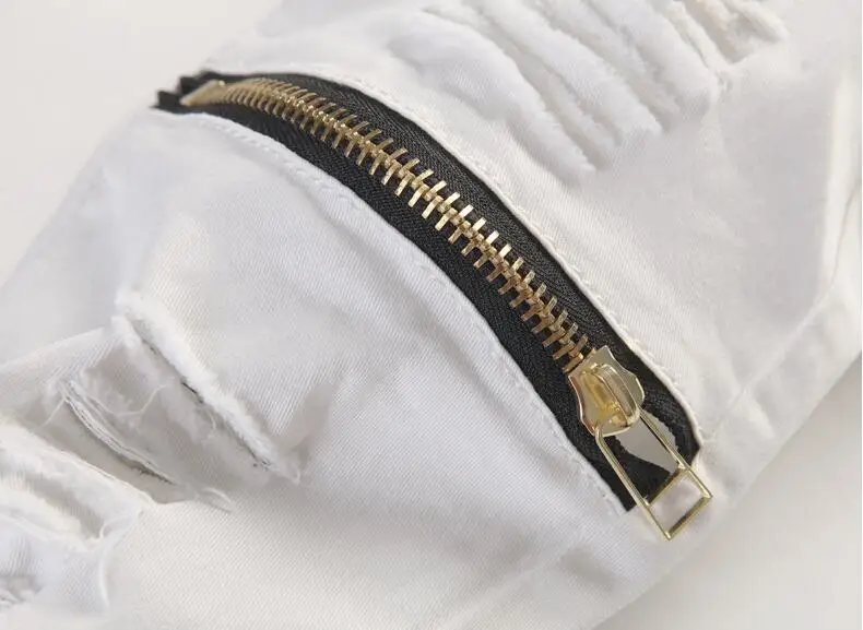 2021 Men's Pants Hole Cut Slacks Knee with Zipper Foot Stretch Trousers Ripped Jeans White Skinny Pencil Pants Joggers for Male
2021 Men's Pants Hole Cut Slacks Knee with Zipper Foot Stretch Trousers Ripped Jeans White Skinny Pencil Pants Joggers for Male