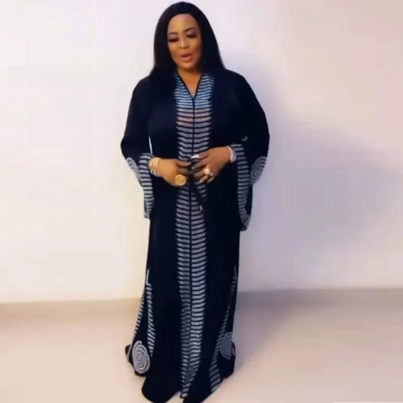 African Maxi Dresses For Women Robe With Headtie Flare Sleeve Boubou Fashion New Stick Diamond Streetwear African Dress Vestidos
African Maxi Dresses For Women Robe With Headtie Flare Sleeve Boubou Fashion New Stick Diamond Streetwear African Dress Vestidos