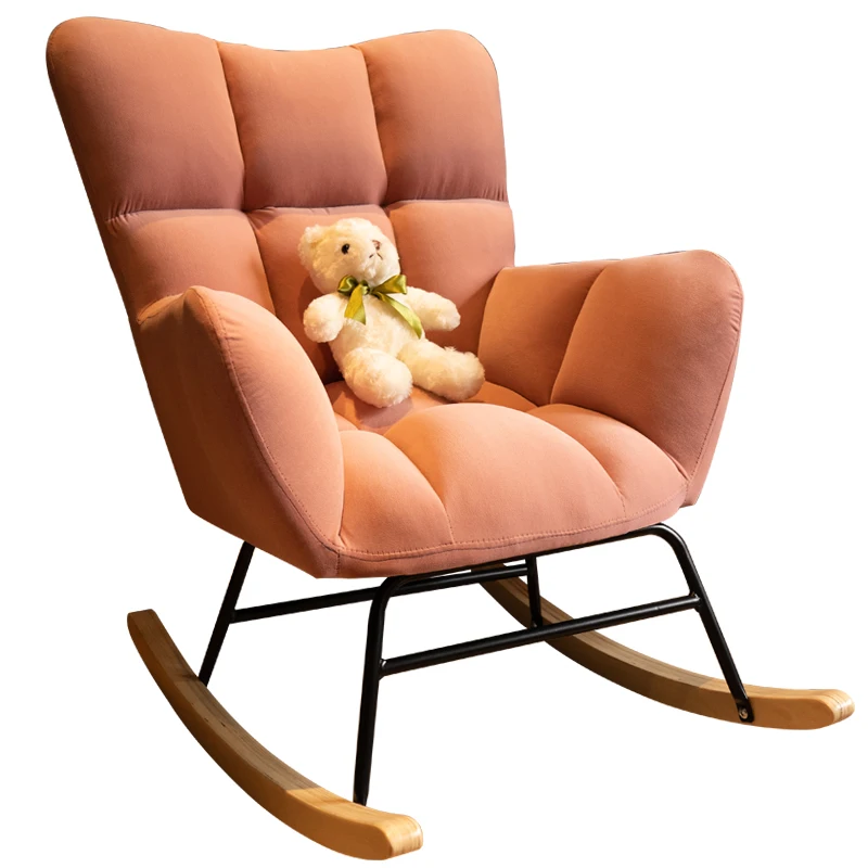 

Кресло-качалка для дома и гостиной в скандинавском стиле Современная для спальни и балкона одноместное кресло-качалка с откидывающейся спи...