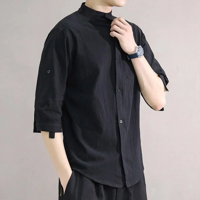 2021 Summer Men's Chinese Style Linen Cotton Fabric Short Sleeve Shirts Solid Color Camisa Masculina Streetwear Casual Shirts
2021 Summer Men's Chinese Style Linen Cotton Fabric Short Sleeve Shirts Solid Color Camisa Masculina Streetwear Casual Shirts