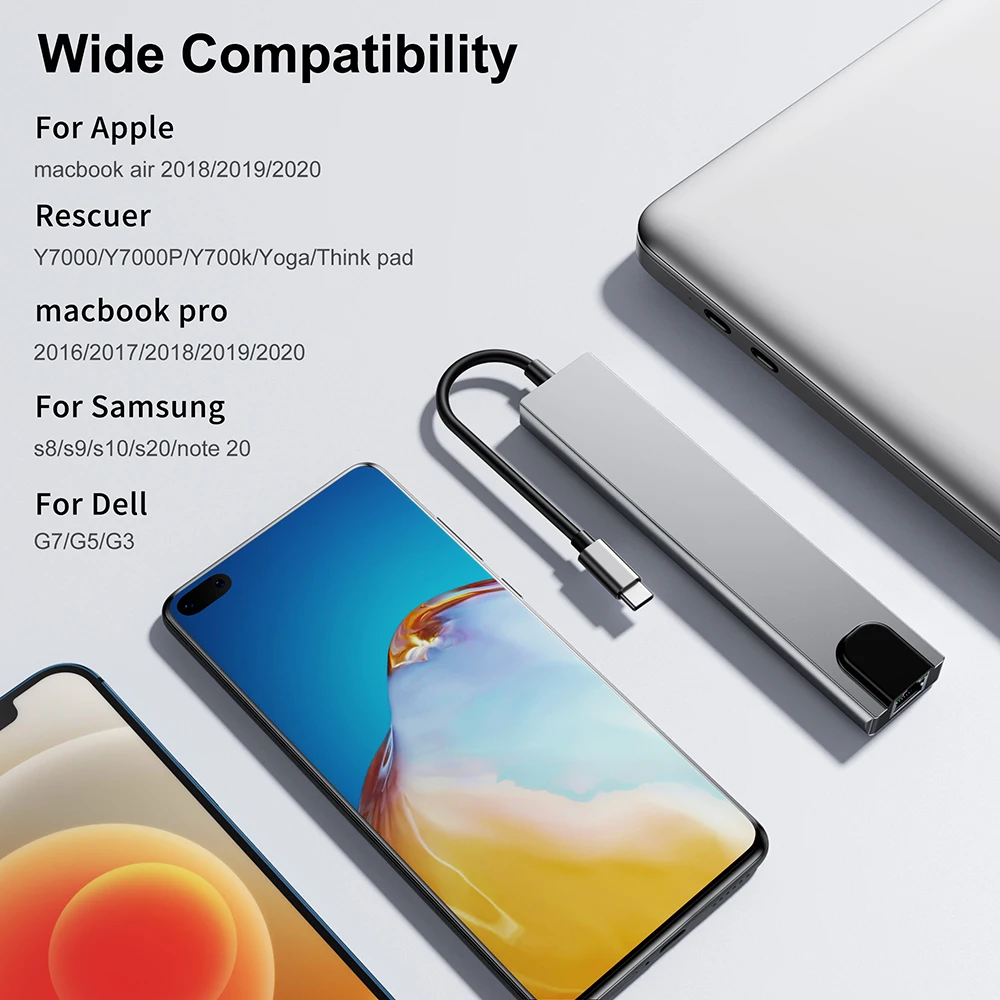 Usb-хаб USB к Type C адаптер сплиттер концентратор HDMI 3 0 для Macbook Air M1 док-станция с