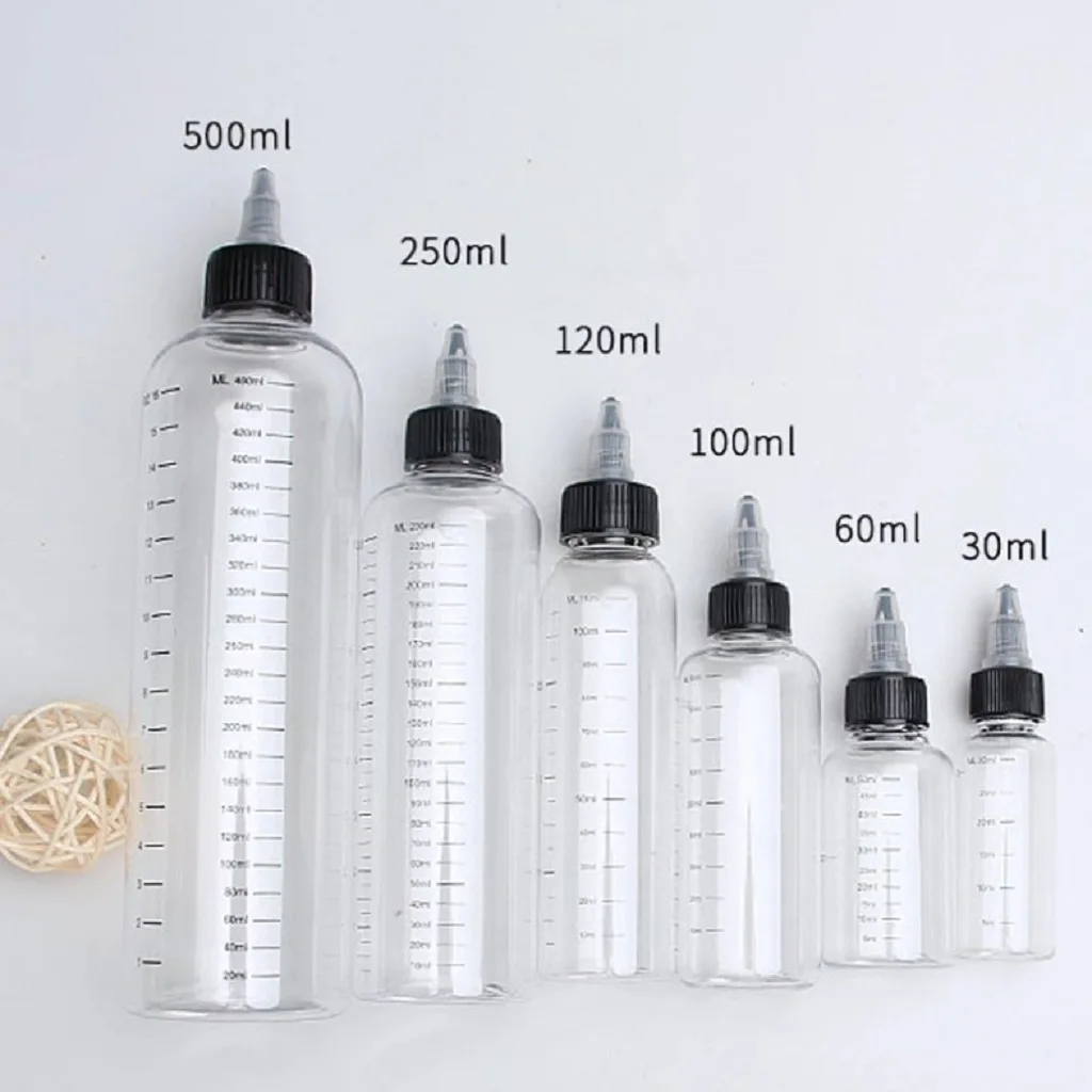 5 Pieces 30/60/100/120/250/500ml Empty PET Graduated Pointed Bottles Tattoo Ink Pigment Container Beauty Tool
5 Pieces 30/60/100/120/250/500ml Empty PET Graduated Pointed Bottles Tattoo Ink Pigment Container Beauty Tool