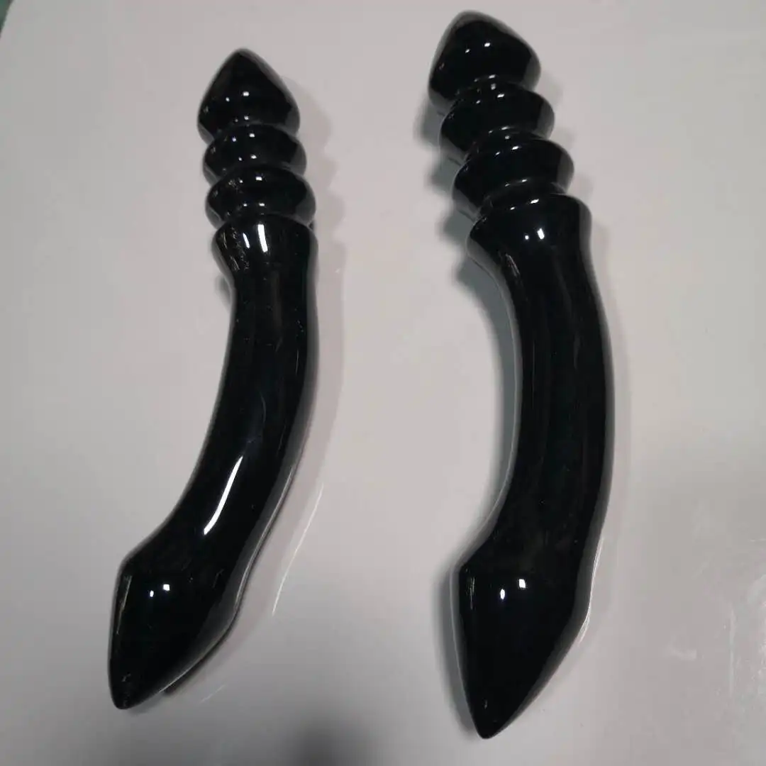 18cm Natural Black Obsidian Bent Wand Healing Crystal Gemstone Yoni Massage Stick As Gift For Women
18cm Natural Black Obsidian Bent Wand Healing Crystal Gemstone Yoni Massage Stick As Gift For Women