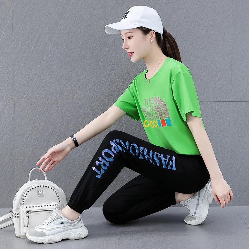 New Korean Summer Cotton Women'S Fashion Leisure Sports Set Girl Two-Piece Suit Pants With Foreign Style Printing And
New Korean Summer Cotton Women'S Fashion Leisure Sports Set Girl Two-Piece Suit Pants With Foreign Style Printing And