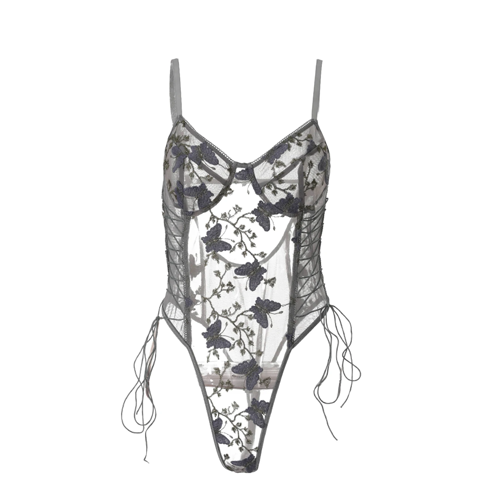 Women Floral Nightwear, Sleeping Bodysuit, V-Neck See-Through High Waist Bandage Butterfly Embroidery Romper
Women Floral Nightwear, Sleeping Bodysuit, V-Neck See-Through High Waist Bandage Butterfly Embroidery Romper