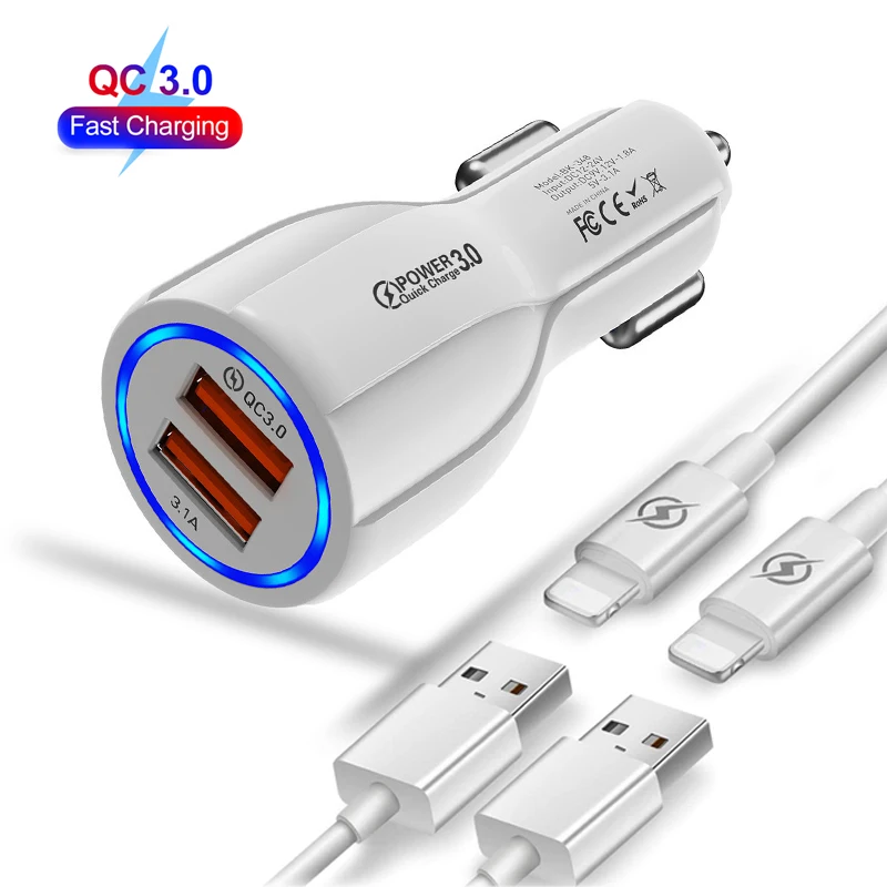 USB Car Charger Dual QC3.0 Port Fast Car Charger Mini Cigarette Lighter USB Charger Quick Charge for iPhone 12 11 pro Galaxy
USB Car Charger Dual QC3.0 Port Fast Car Charger Mini Cigarette Lighter USB Charger Quick Charge for iPhone 12 11 pro Galaxy