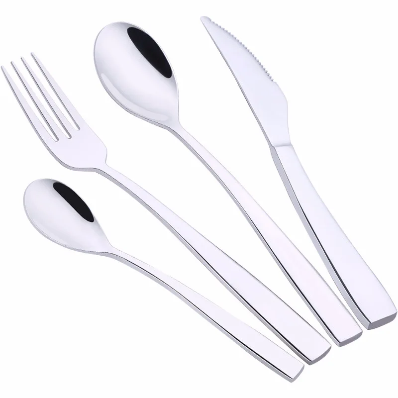 304 Stainless Steel Cutlery Hotel Western Cutlery Set Large Steak Knife Coffee Spoon Fruit Knife And Fork
304 Stainless Steel Cutlery Hotel Western Cutlery Set Large Steak Knife Coffee Spoon Fruit Knife And Fork
